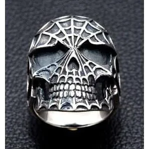Spiderman 925 Sterling Silver Skull Ring
