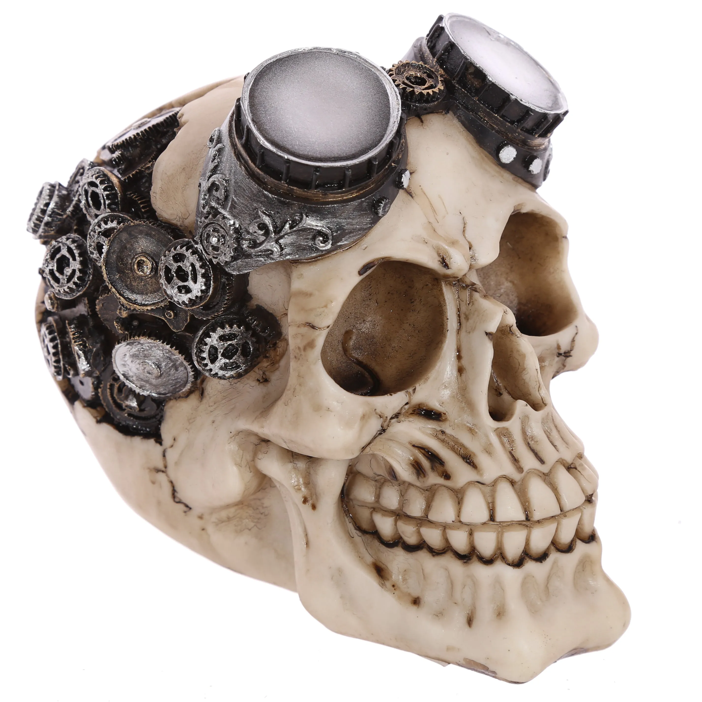 Steampunk Style Skull Decoration with Goggles