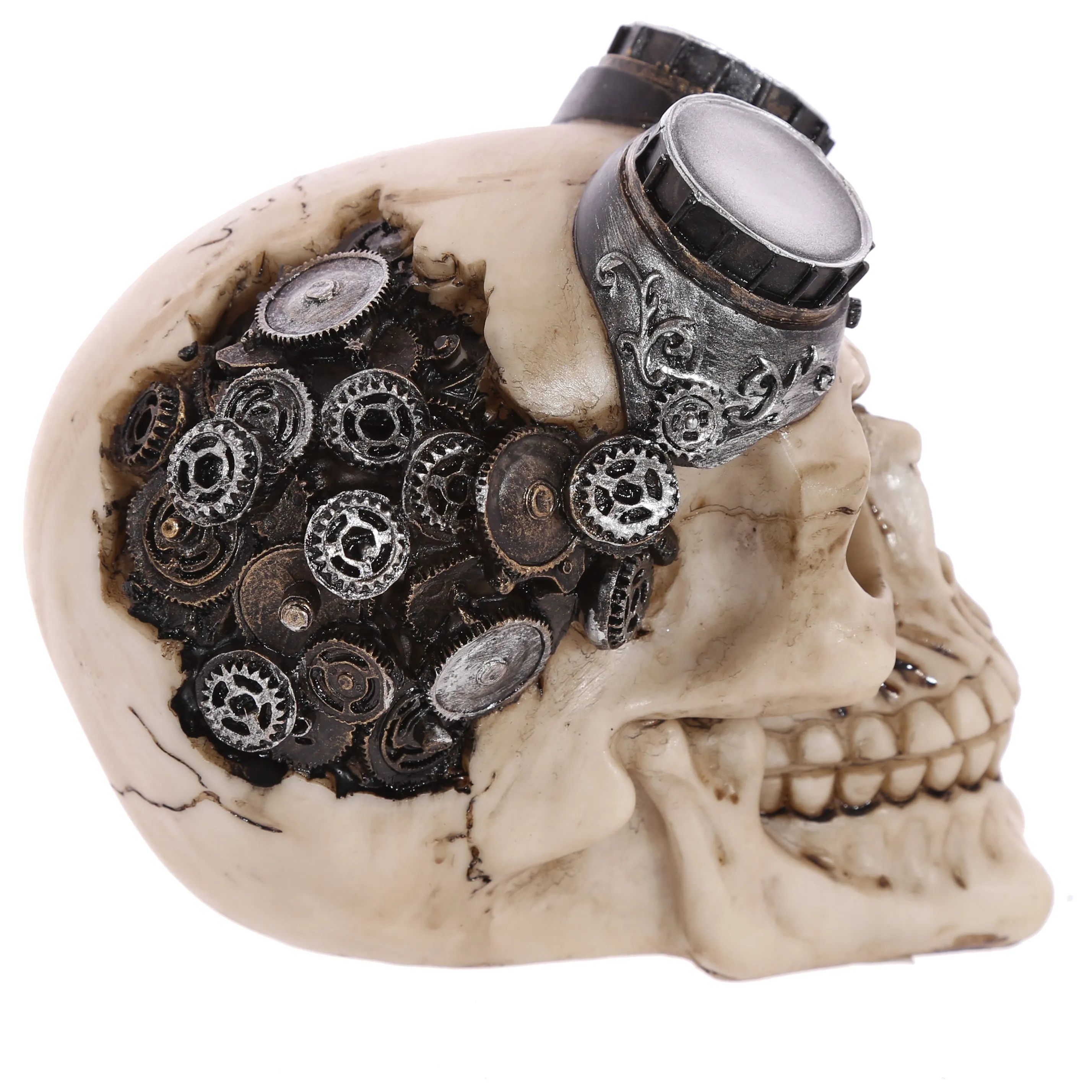 Steampunk Style Skull Decoration with Goggles