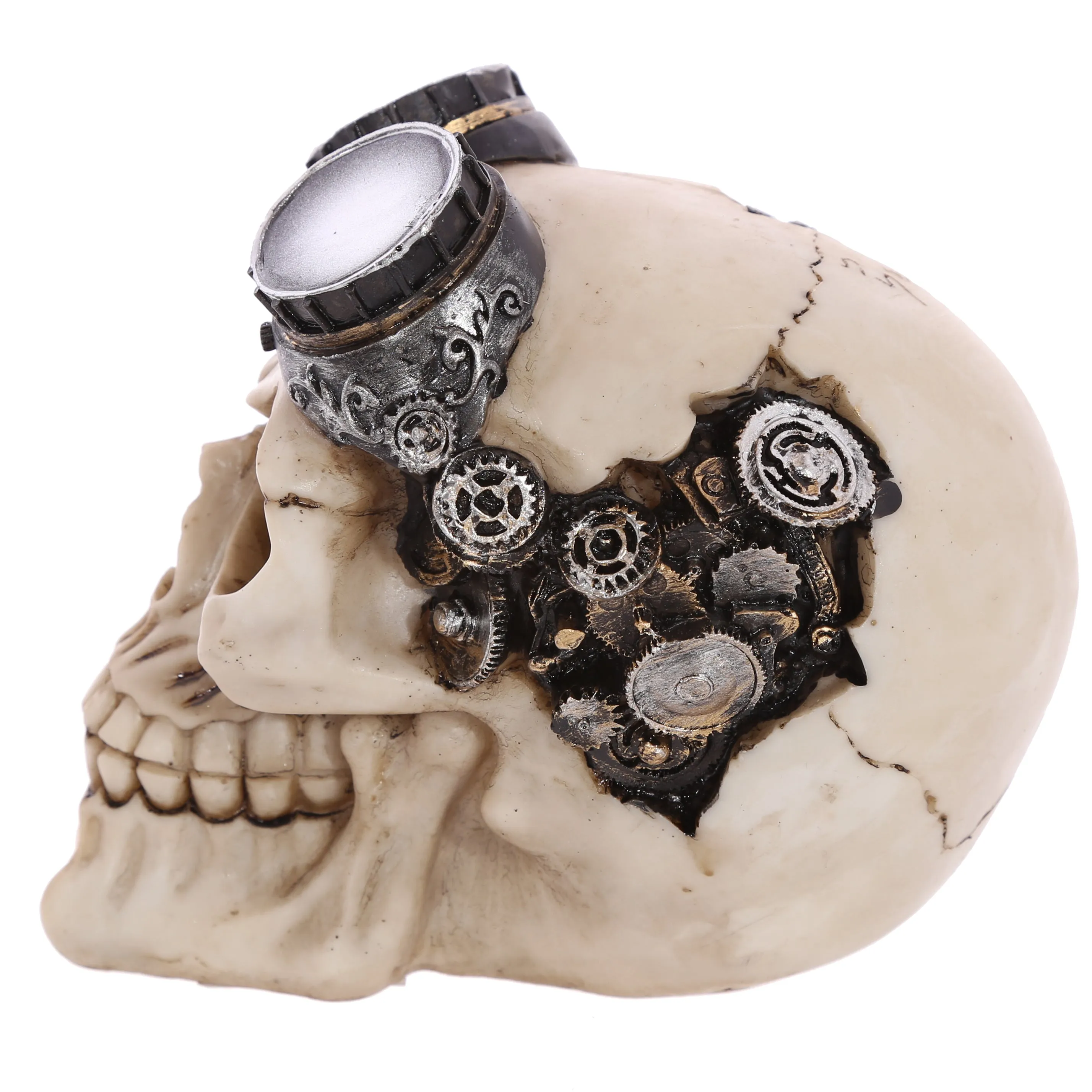 Steampunk Style Skull Decoration with Goggles