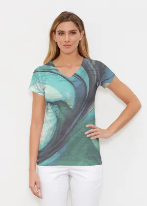 Stella (14313) ~ Signature Cap Sleeve V-Neck Shirt