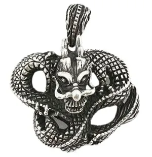 Sterling Silver Gothic Dragon Pendant