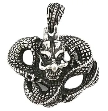 Sterling Silver Gothic Dragon Pendant