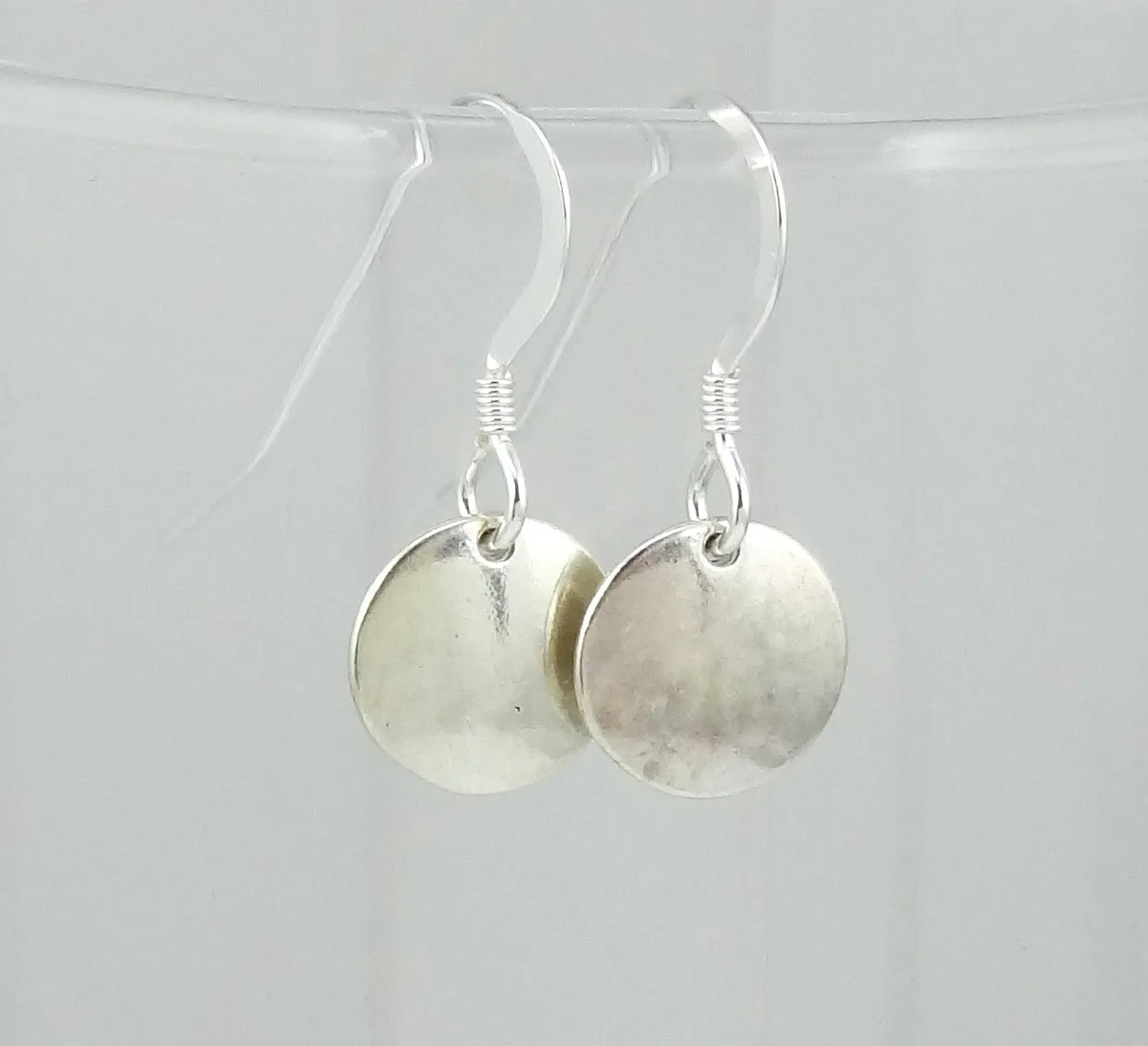 Sterling Silver Simple Mini Disk Earrings