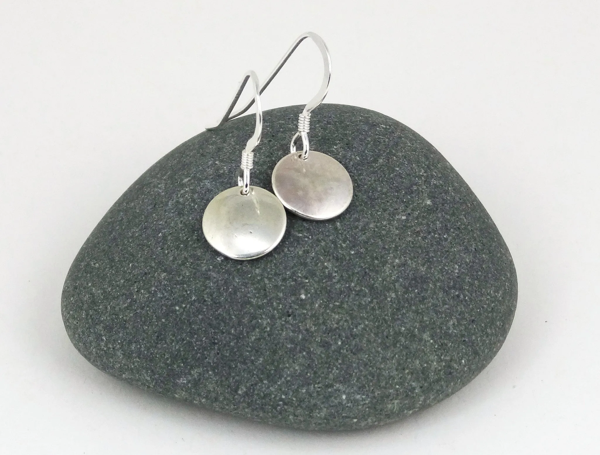Sterling Silver Simple Mini Disk Earrings
