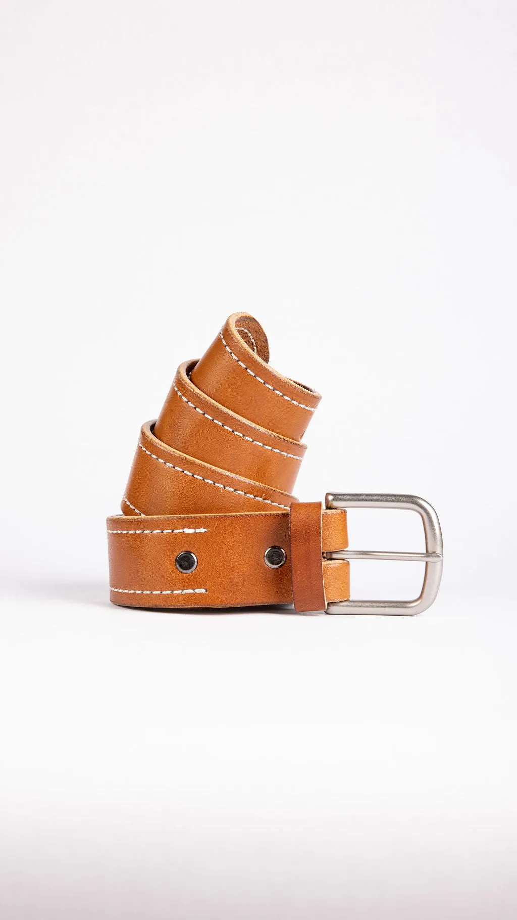 Stitched Buck Brown Belt