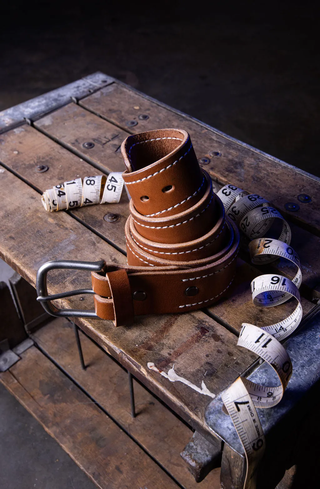 Stitched Buck Brown Belt
