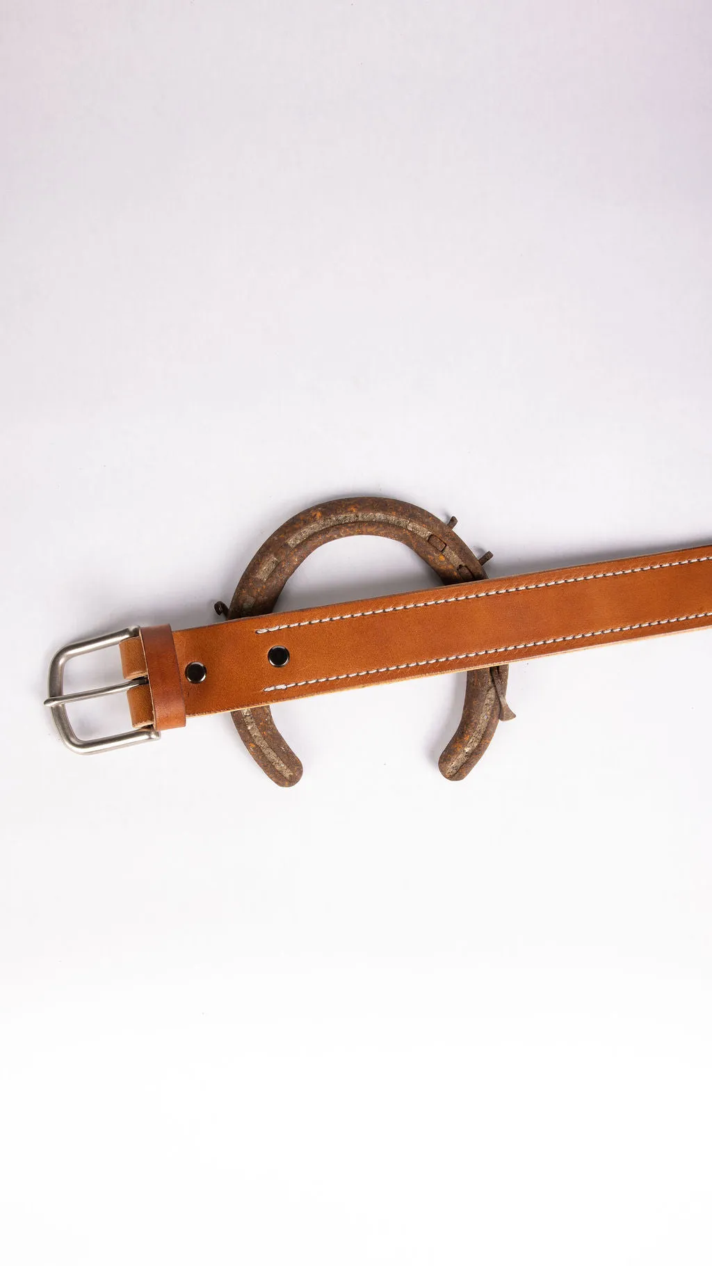 Stitched Buck Brown Belt