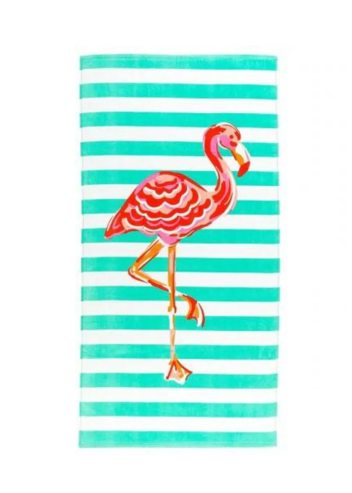 Stripe Flamingo Beach Towel