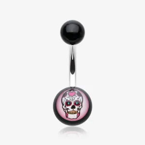 Sugar Skull Acrylic Logo Belly Button Ring