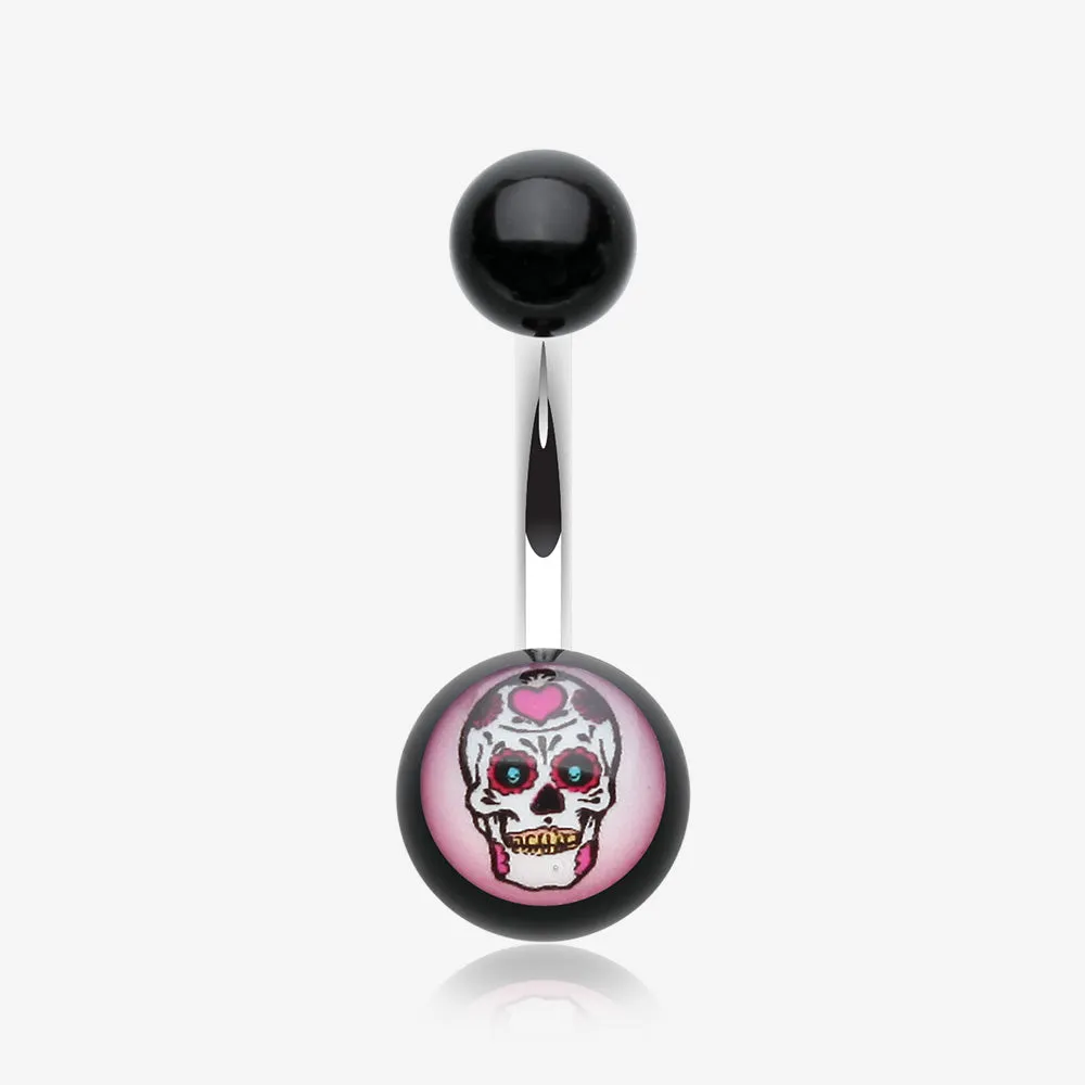 Sugar Skull Acrylic Logo Belly Button Ring