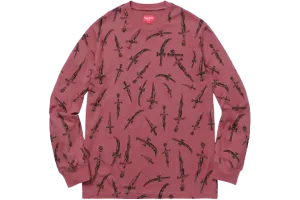 Supreme "Daggers" L/S Dark Pink