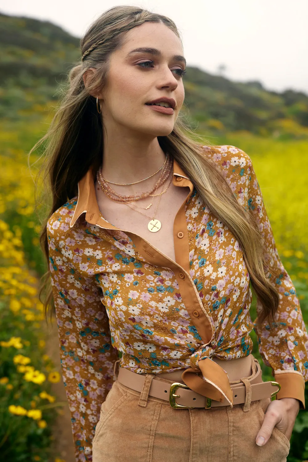 The Long Sailor Lock Beaded Gemstone Necklace: Peach Moonstone