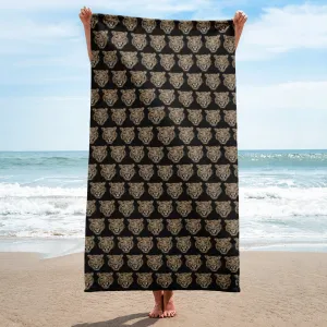 Tiger Face Black and Gold Towel