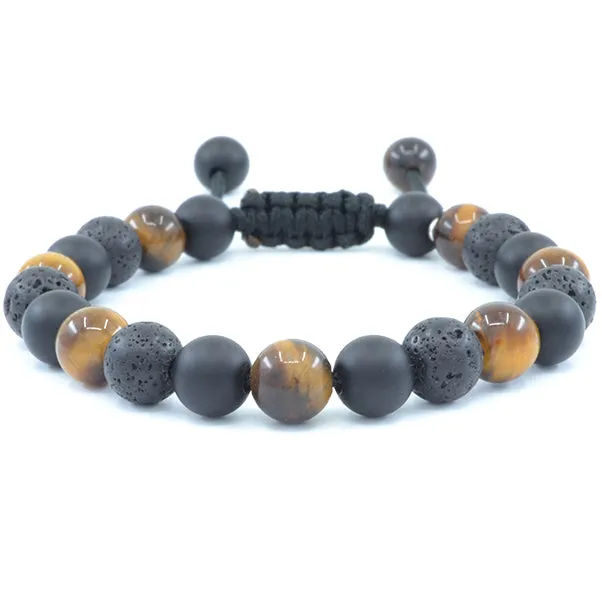 Tiger's Eye, Matte Black Onyx, Lava