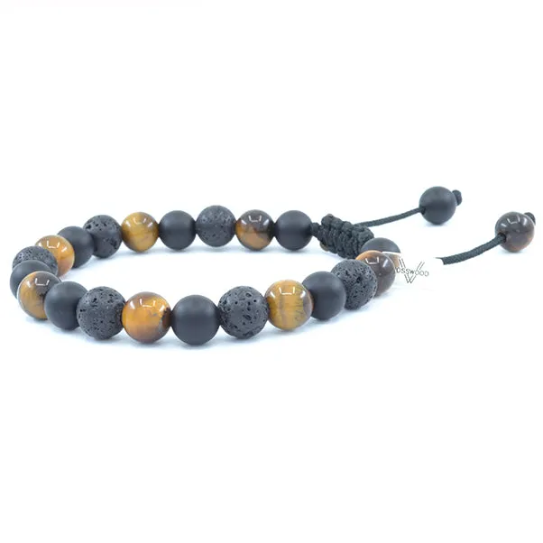 Tiger's Eye, Matte Black Onyx, Lava