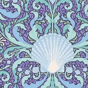 Tilda Cotton Beach - Scallop Shell - Blue