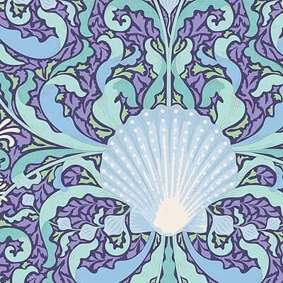 Tilda Cotton Beach - Scallop Shell - Blue