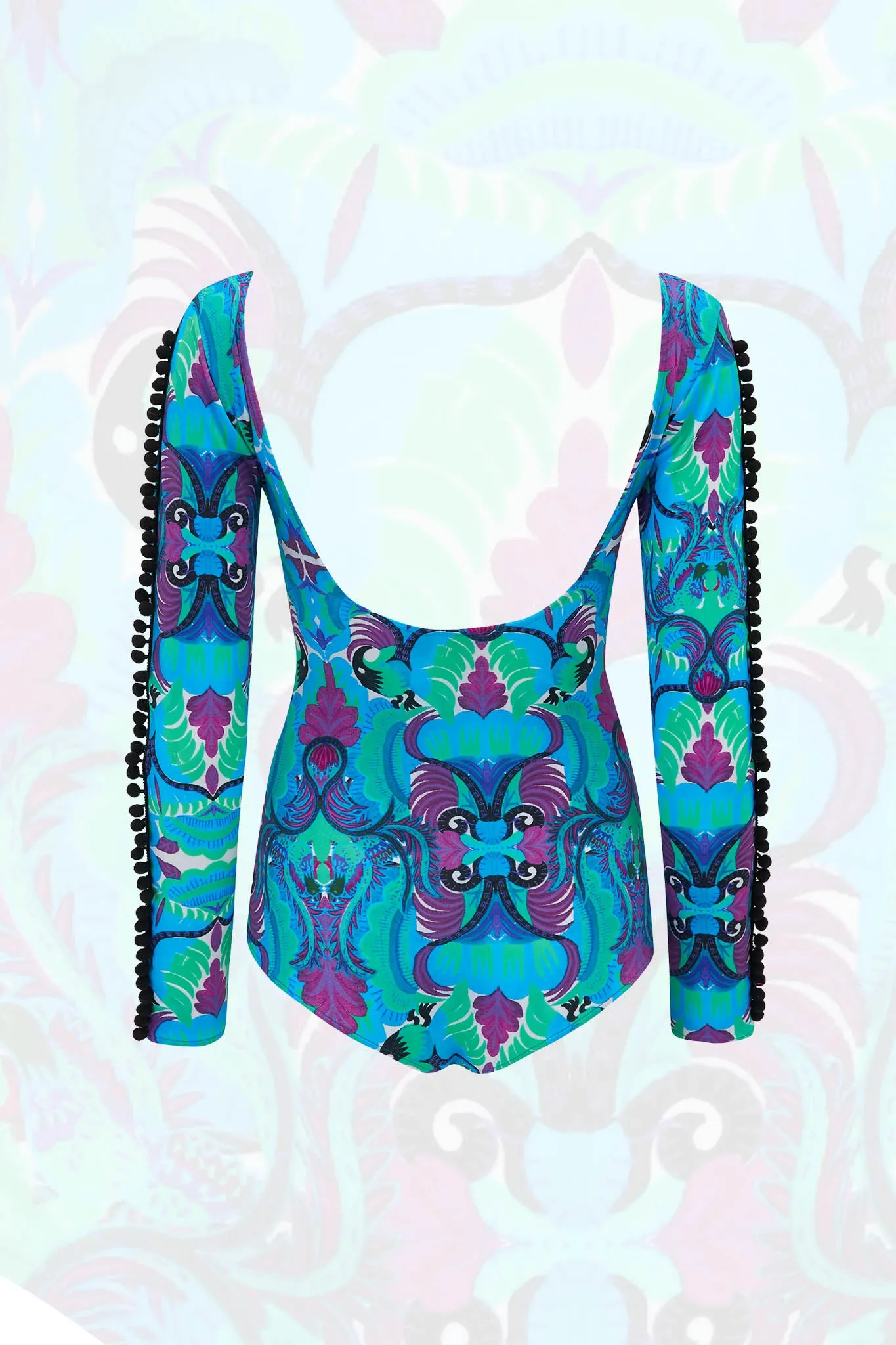 Tribal Tales Pom Pom Sleeved Bodysuit