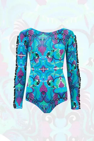 Tribal Tales Pom Pom Sleeved Bodysuit