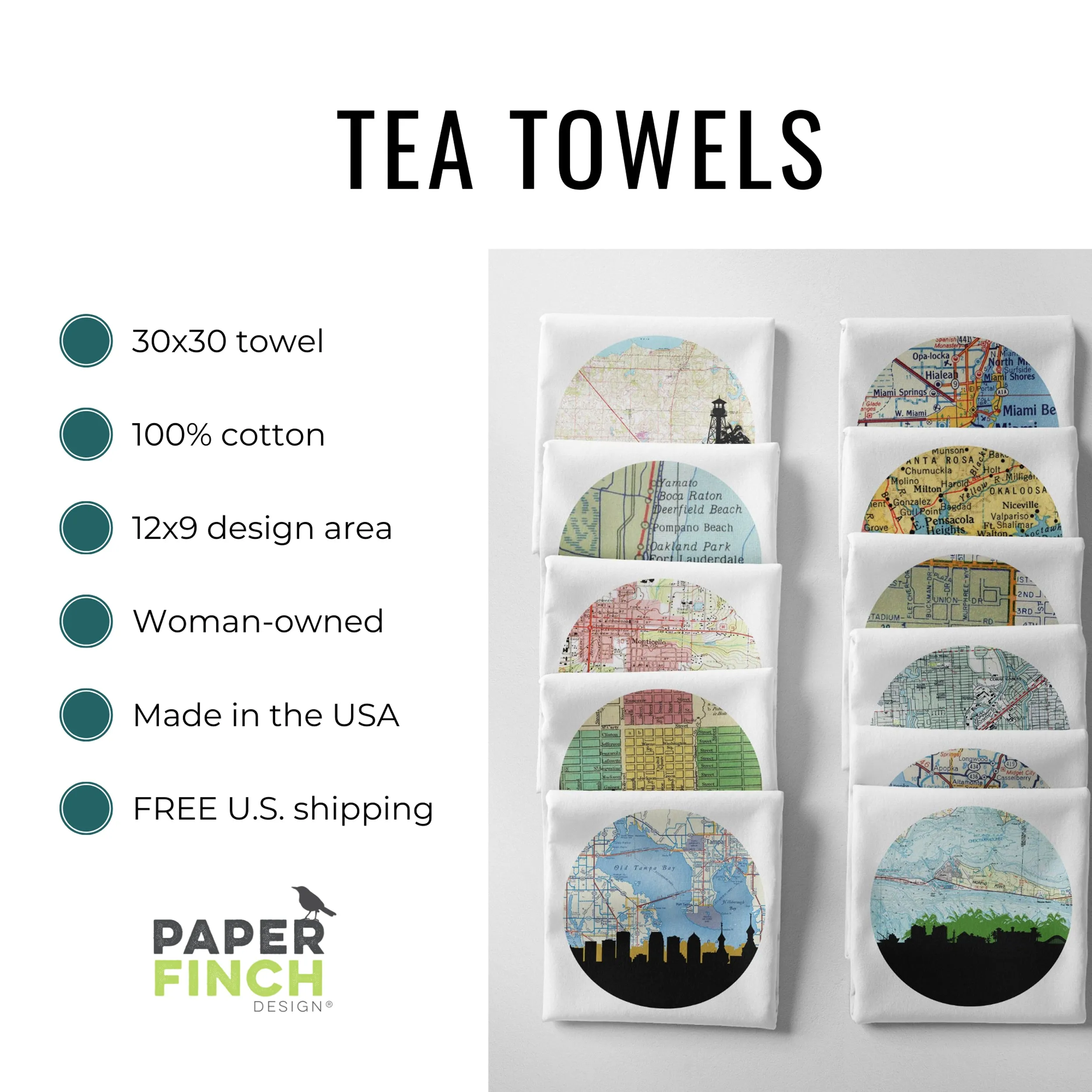 Trio of Surfboards Tea Towel | Good Vibrations Collection