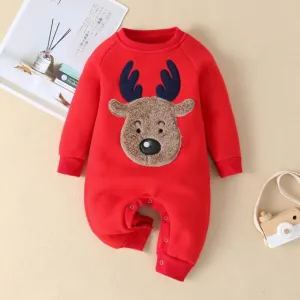 Unisex Christmas Romper Deer Pattern