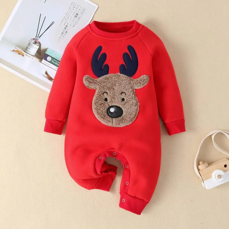 Unisex Christmas Romper Deer Pattern