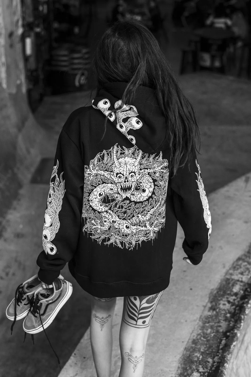 [UNISEX] RAFEL DELALANDE X LOCO MOSQUITO DRAGON SKULL HOODIE