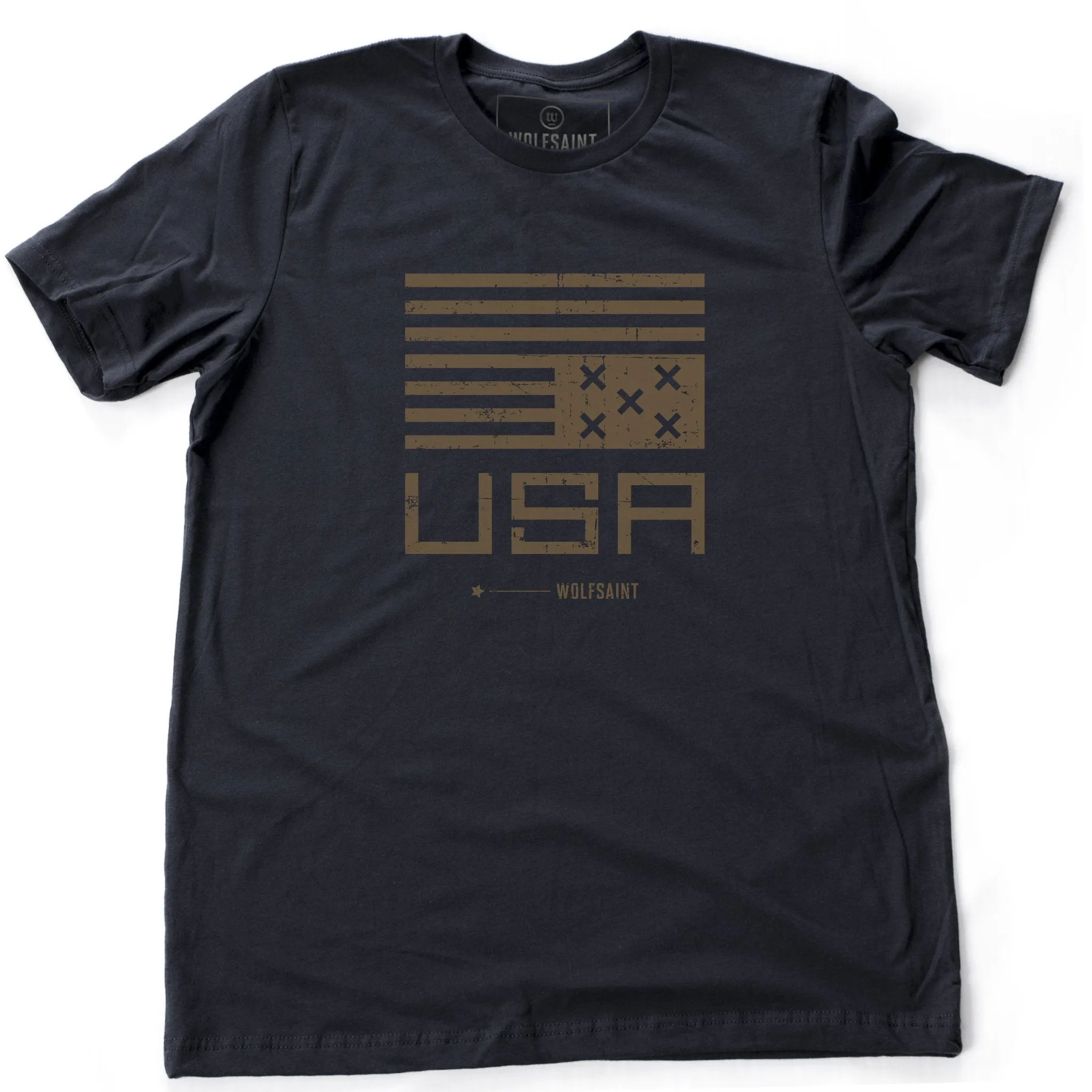 USA Flag Upside Down / TopsyTurvy — premium unisex tee