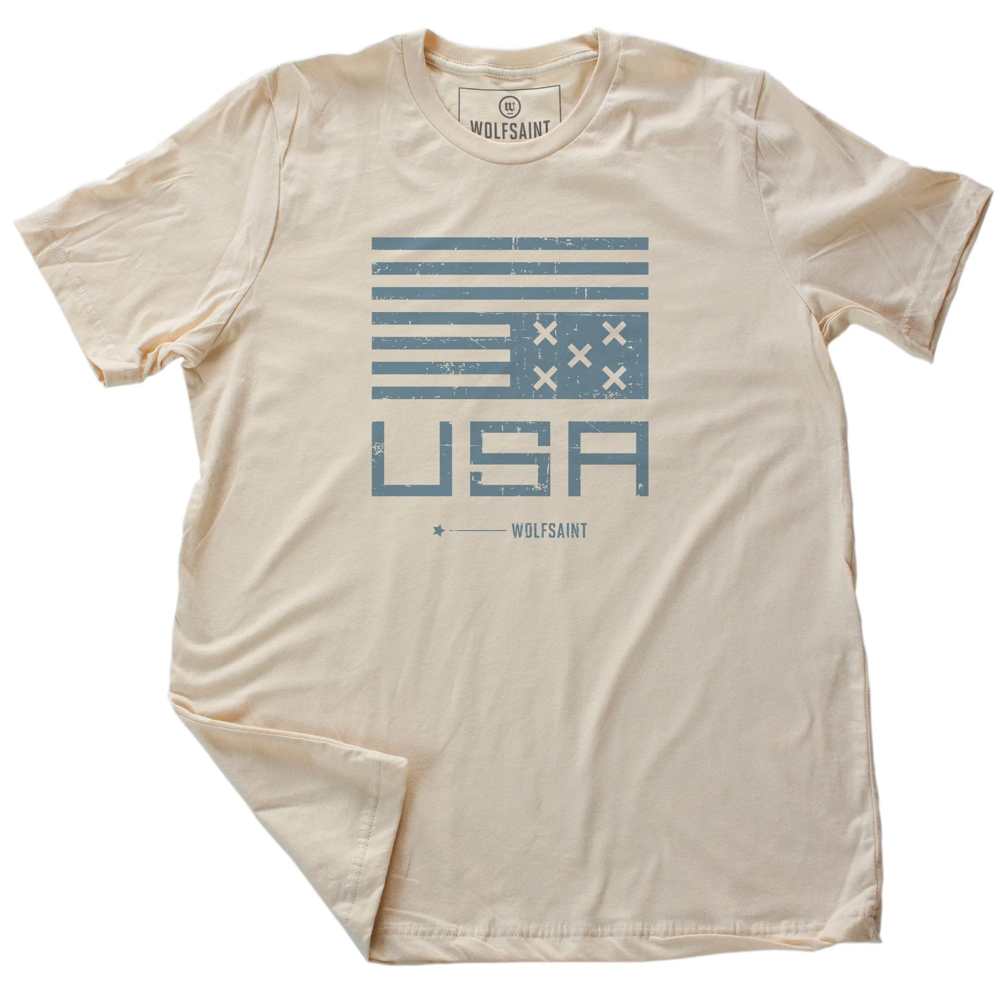 USA Flag Upside Down / TopsyTurvy — premium unisex tee