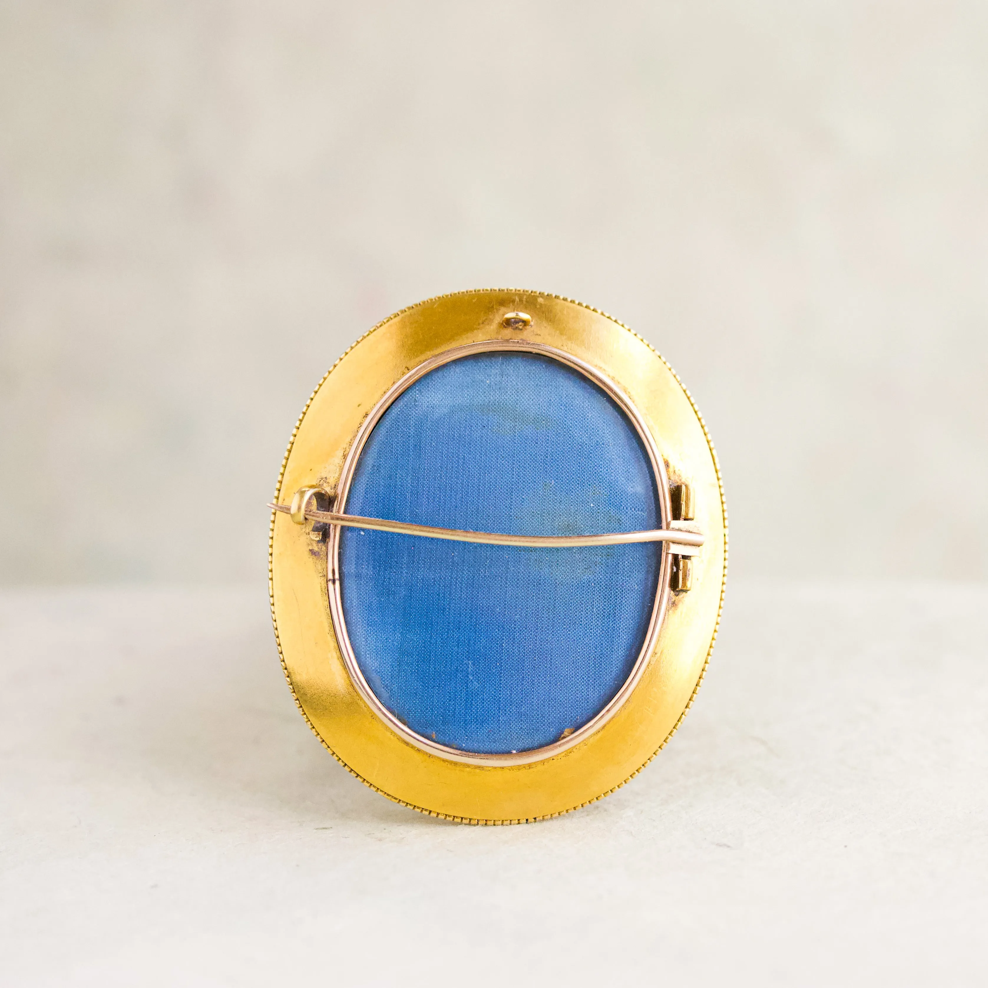 Victorian Black Enamel Locket Pin, 14k