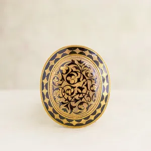 Victorian Black Enamel Locket Pin, 14k