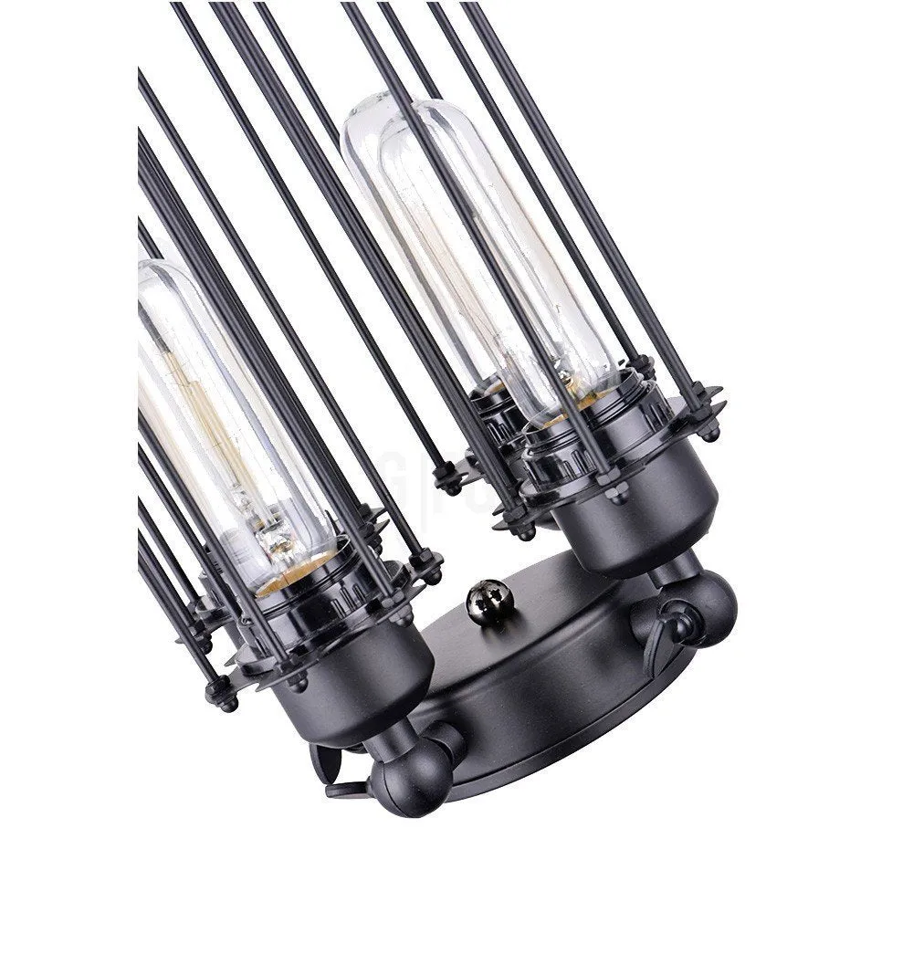 Vintage Industrial Edison Pendant Lamp - 4 Sockets