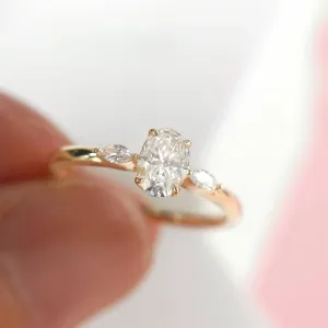 VIP Dream Ring- 14k Oval Cut Three Stone Diamond Engagement Ring