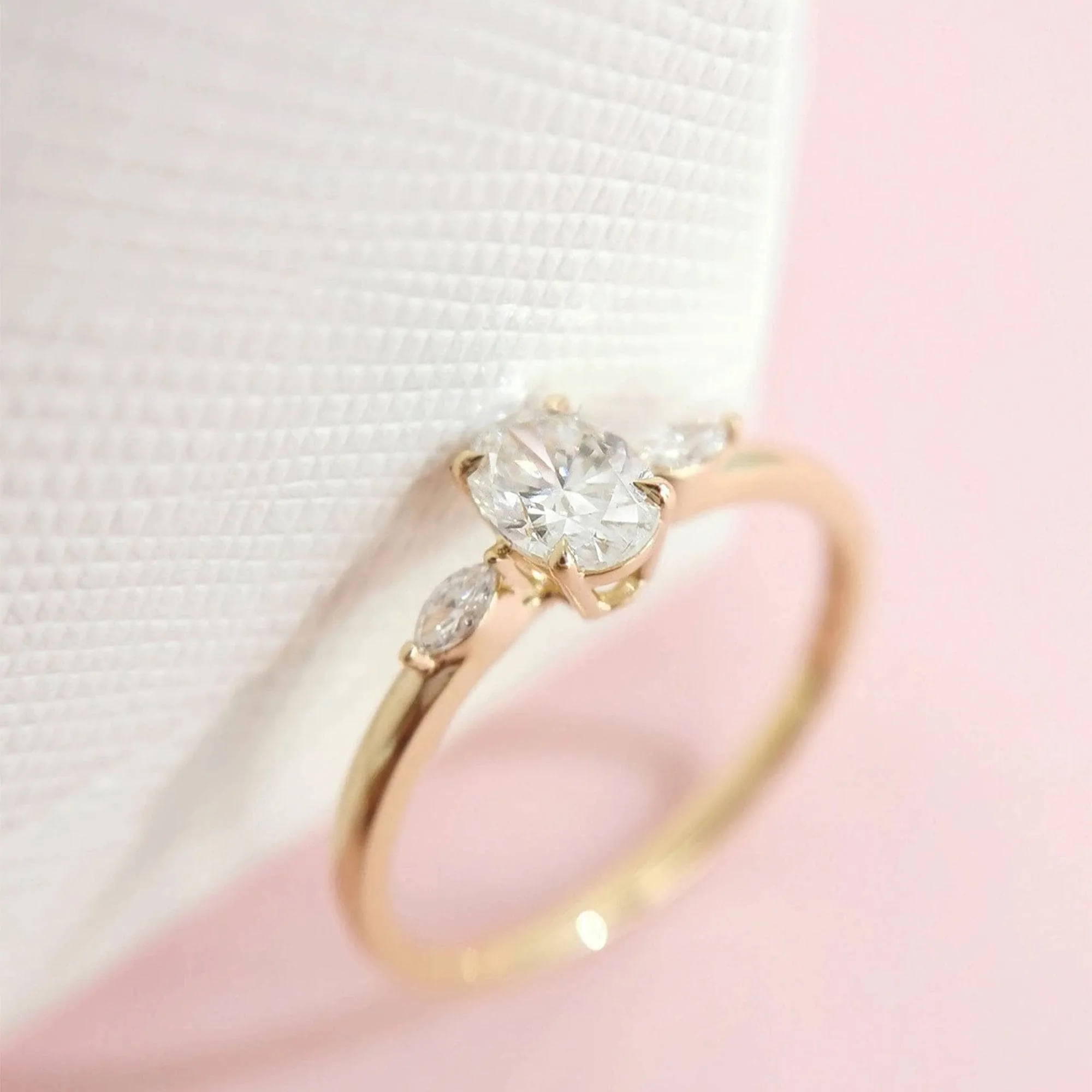 VIP Dream Ring- 14k Oval Cut Three Stone Diamond Engagement Ring