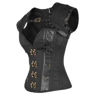 Wakanda Black Gothic Cotton Corset with Shrug