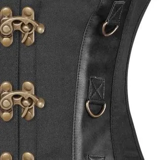 Wakanda Black Gothic Cotton Corset with Shrug