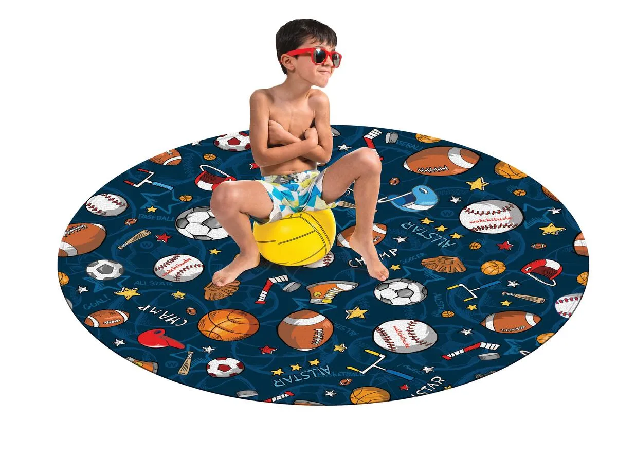 Watchitide Large Round Towel - Sports
