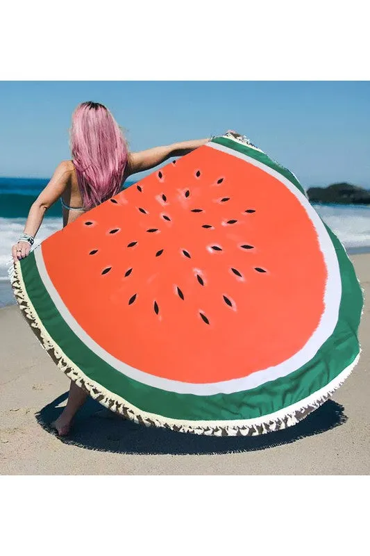 Watermelon Beach Throw Towel