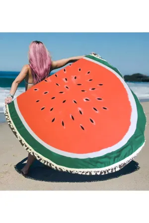 Watermelon Beach Throw Towel