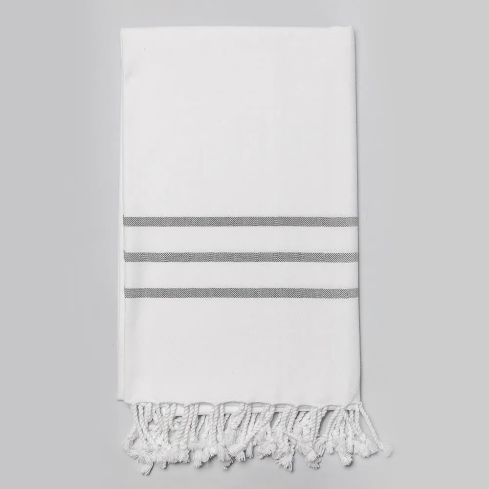 White with Grey Bath Towel – Antiochia Collection