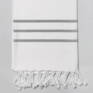 White with Grey Bath Towel – Antiochia Collection