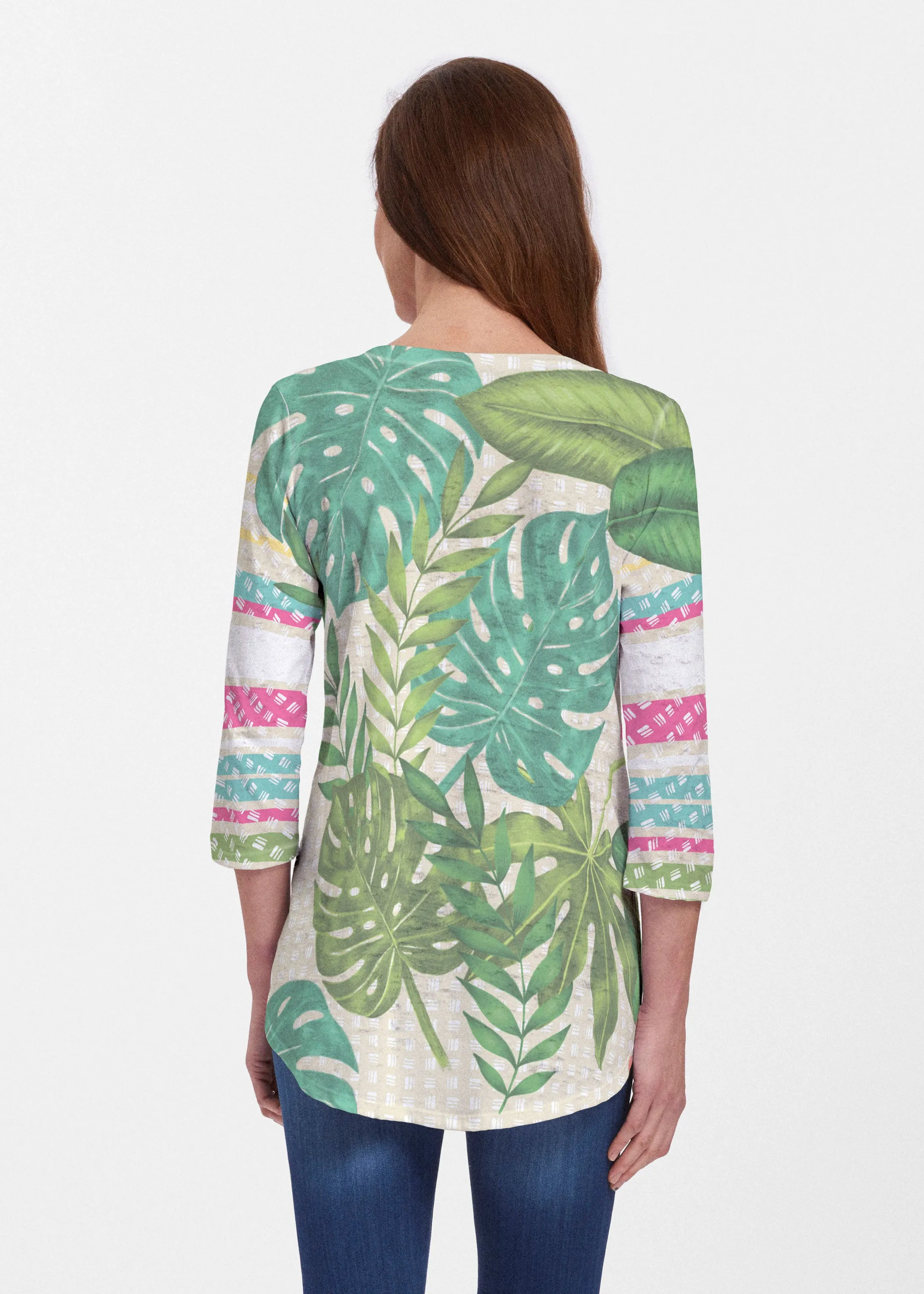 Wild Begonia (13483) ~ Signature V-neck Flowy Tunic