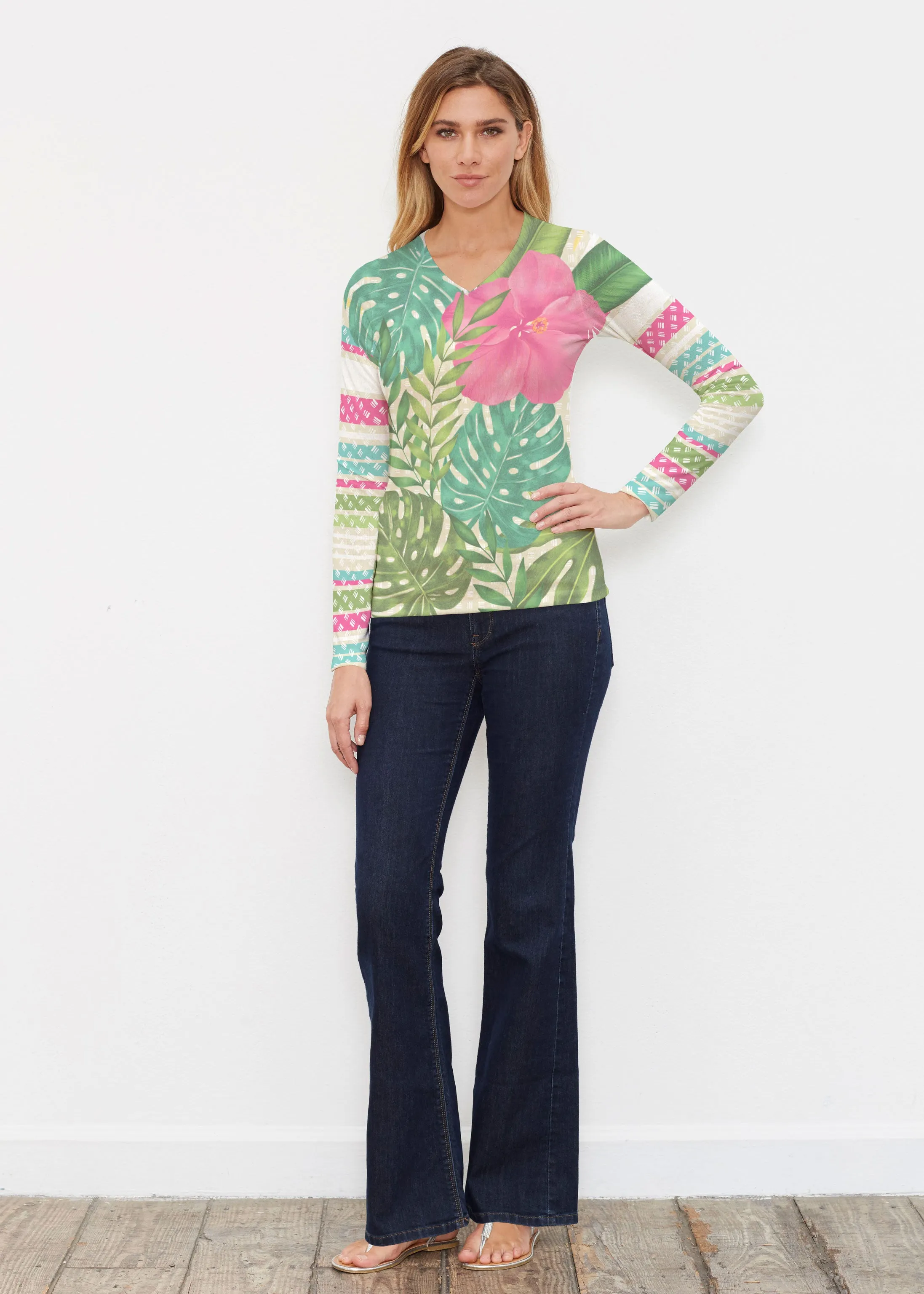 Wild Begonia (13489) ~ Butterknit Long Sleeve V-Neck Top