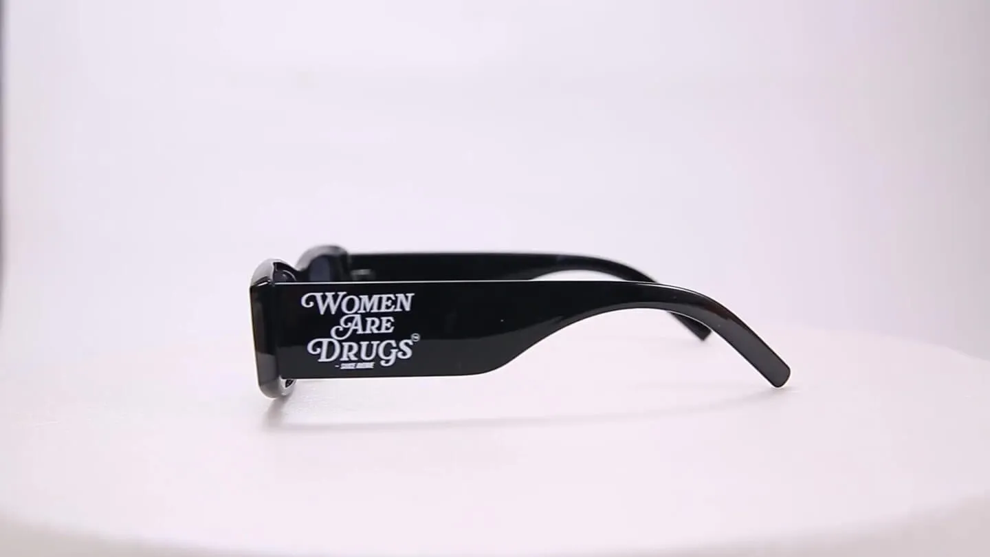 Women Are Drugs® | Black Sunglasses (Black Lenses)