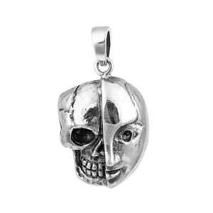 Worm Skull Pendant Skull Head Pendant Biker Pendant Goth Pendant Skull Charm Pendant