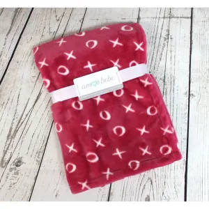 XOXO Love Coral Fleece Baby Blanket Pink Novelty Girls