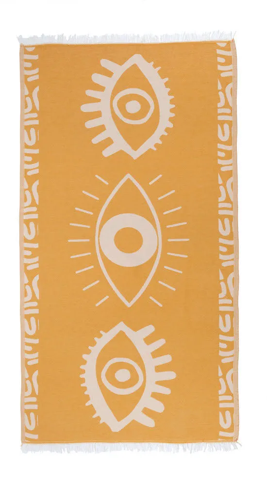 Yellow Beach Towel – Celest Jacquard Weave