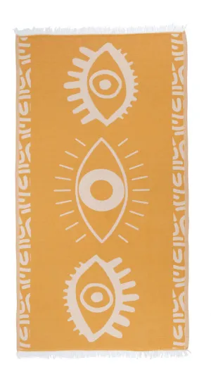 Yellow Beach Towel – Celest Jacquard Weave