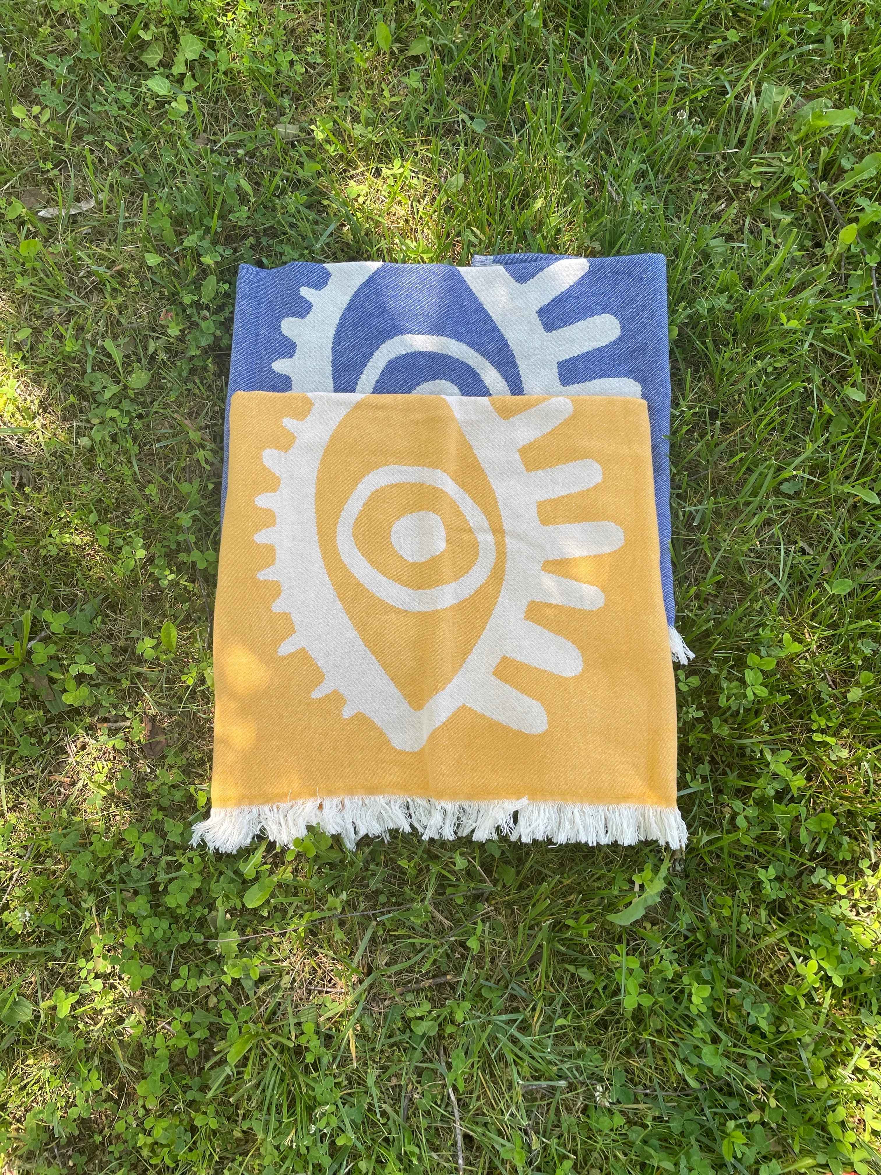 Yellow Beach Towel – Celest Jacquard Weave